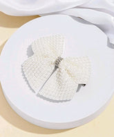 Faux Pearl Bow Hair Clip.